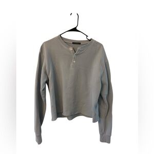 Brandy Melville Crop Sweatshirt blue, Three Button Crew Long Sleeve Med/lg Class